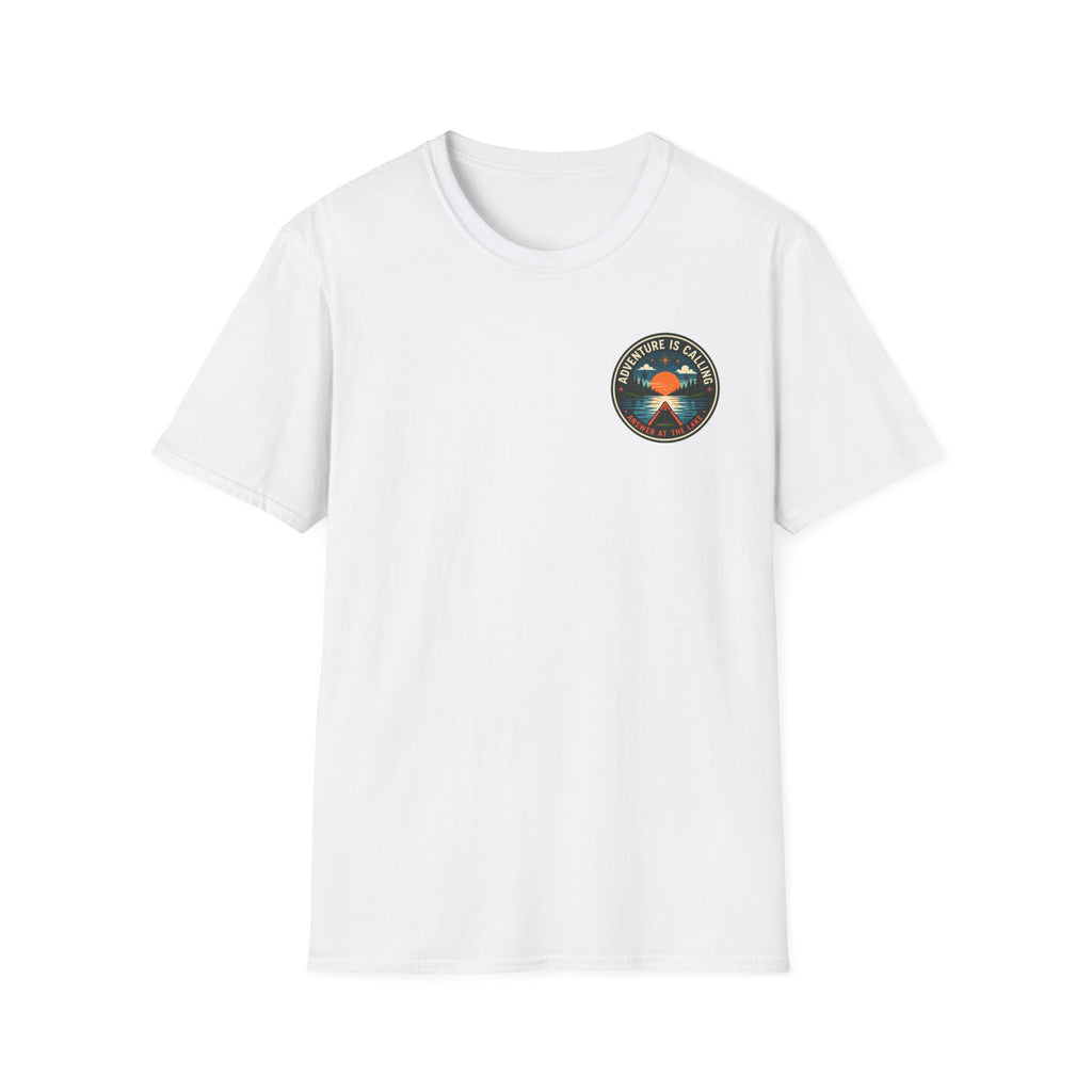 Adventure Is Calling Answer At The Lake Graphic Badge Tee