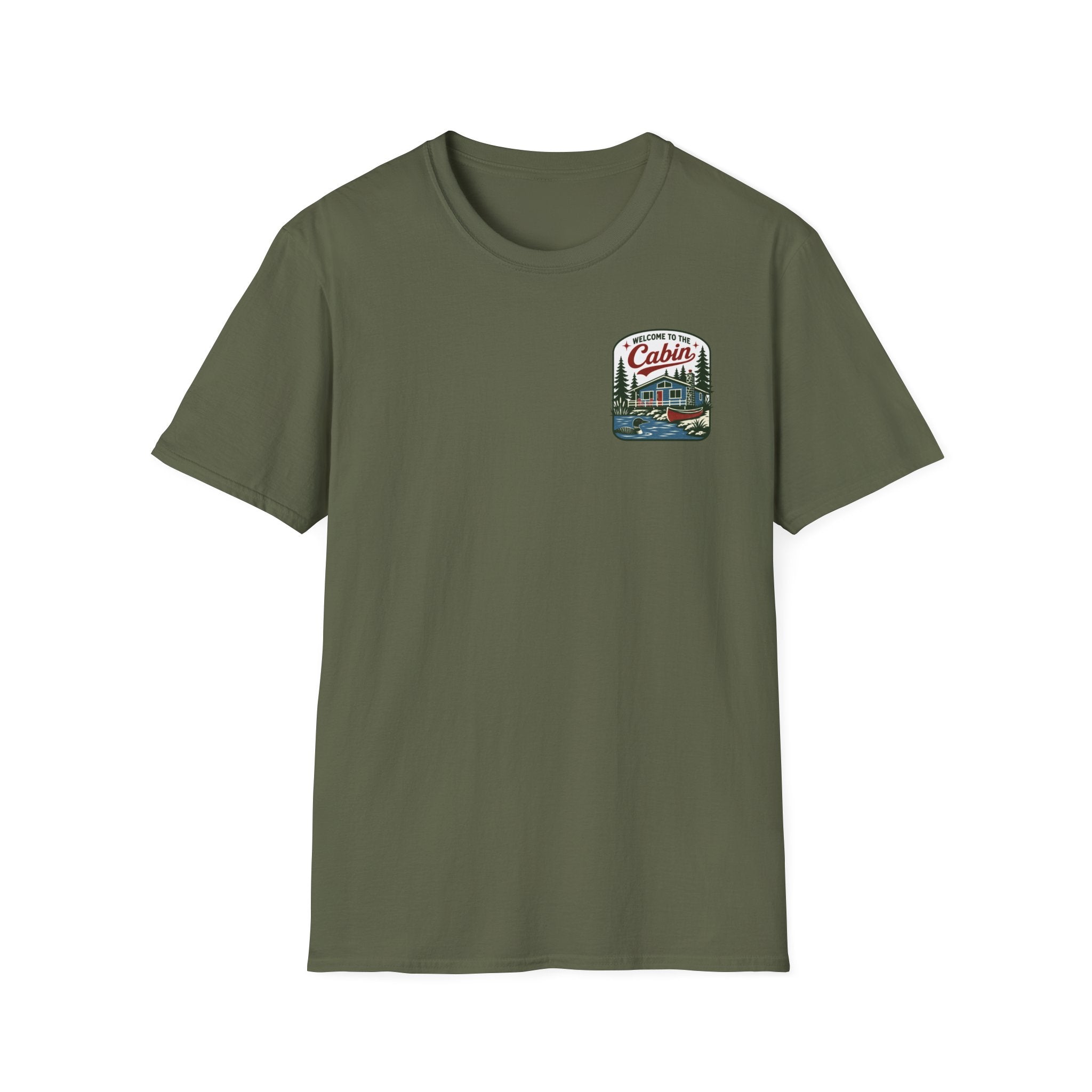 Welcome to the Cabin Lake House Graphic Badge Tee