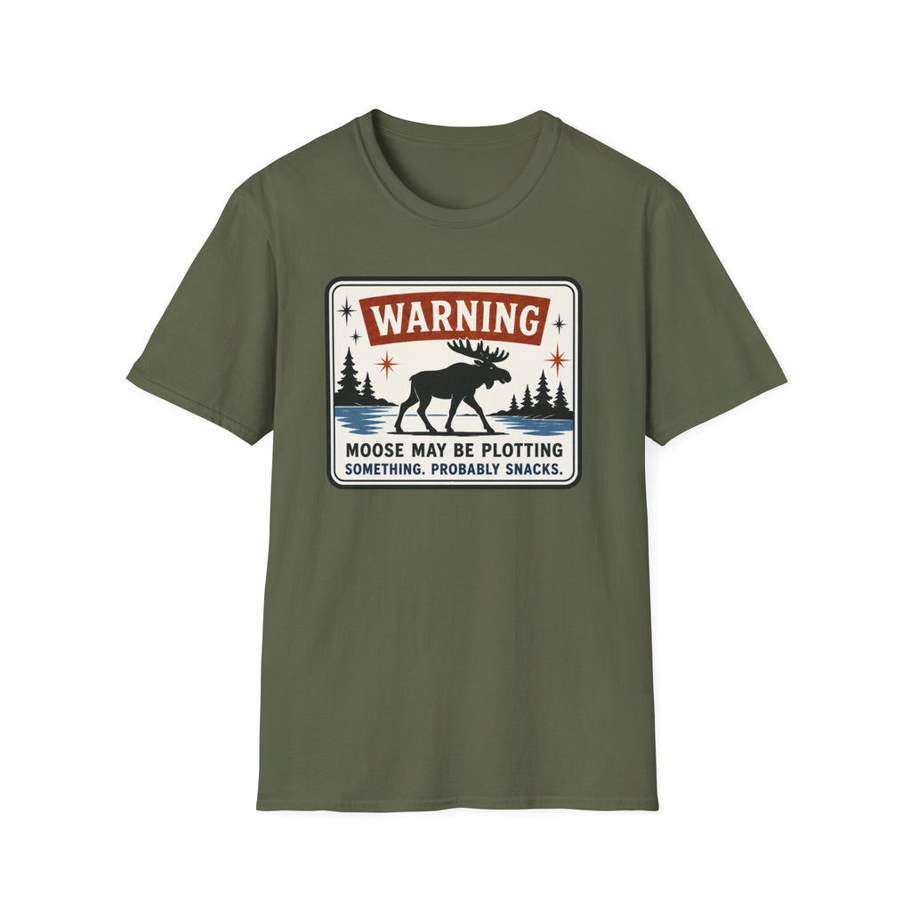 Warning Moose May Be Plotting Something Graphic Tee