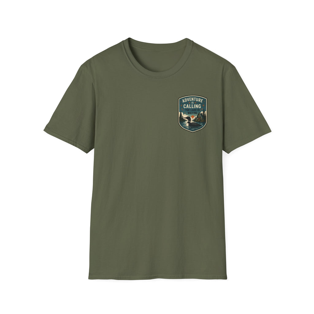 Adventure Calling The Lake Is Waiting Graphic Badge Tee