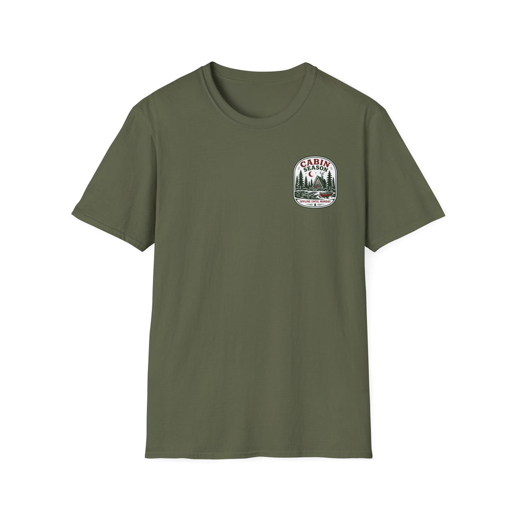 Cabin Season: Offline Until Monday Graphic Badge Tee