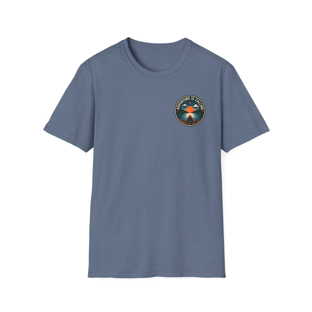 Adventure Is Calling Answer At The Lake Graphic Badge Tee