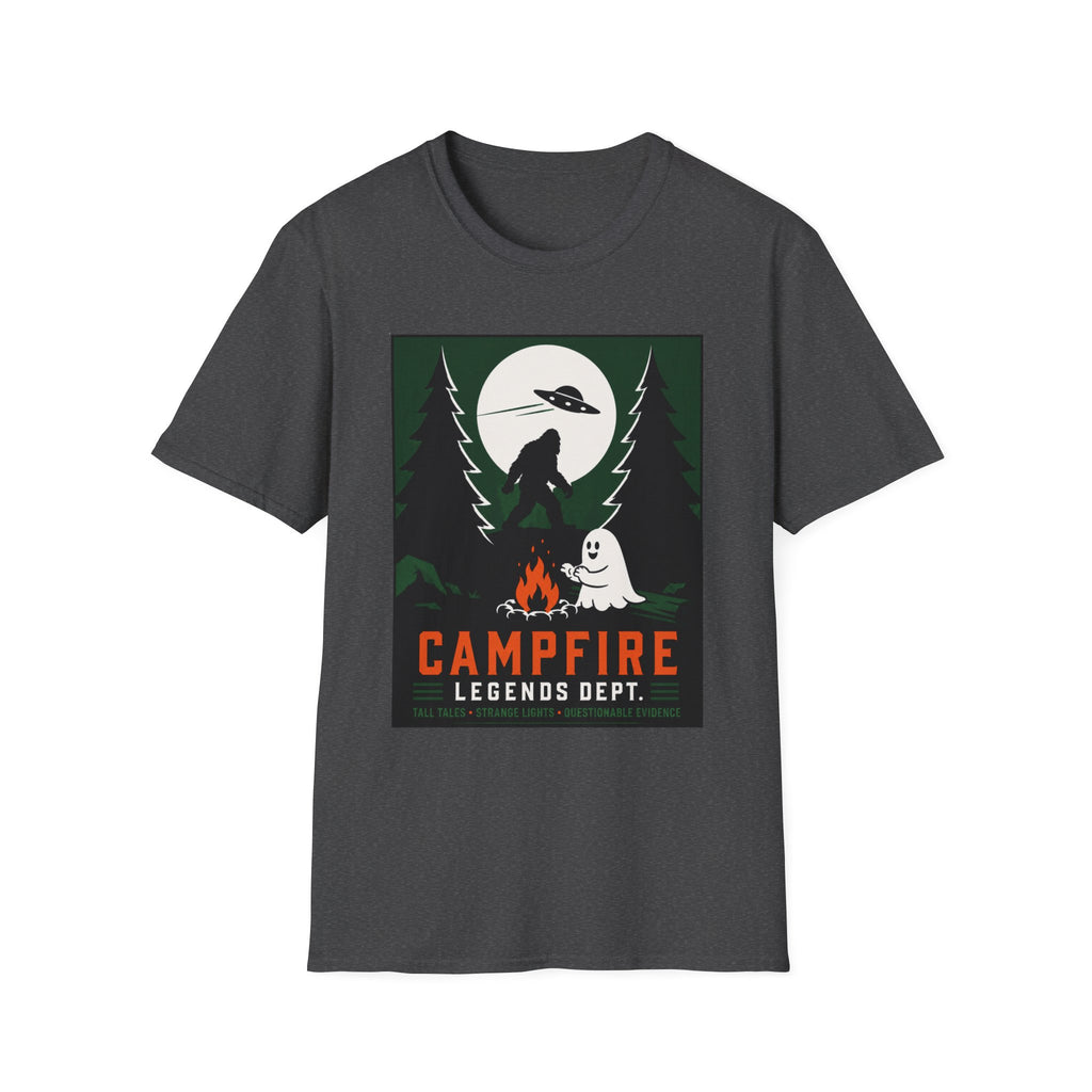 Campfire Legends T-Shirt — Bigfoot, UFO & Ghost Outdoor Adventure Tee