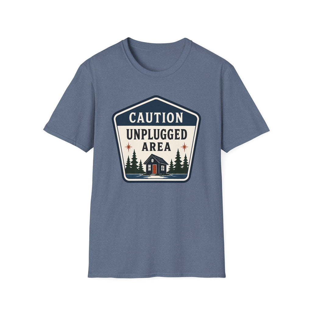 Caution Unplugged Area Graphic Badge Tee
