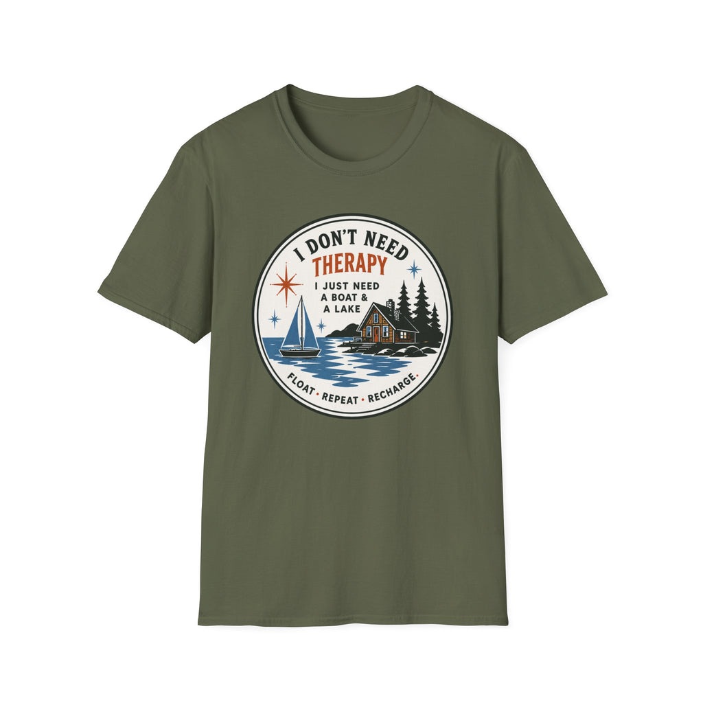 I Don't Need Therapy I Just Need A Boat & A Lake Graphic Tee
