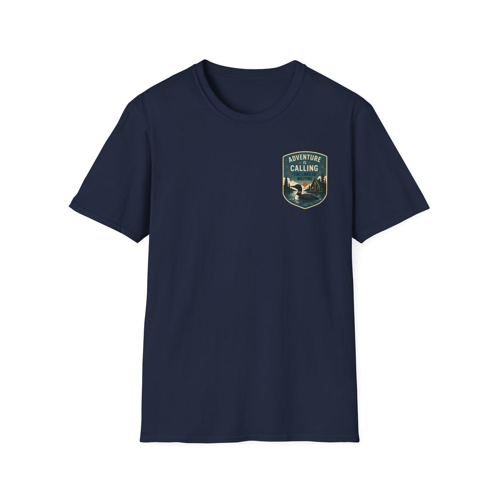 Adventure Calling The Lake Is Waiting Graphic Badge Tee