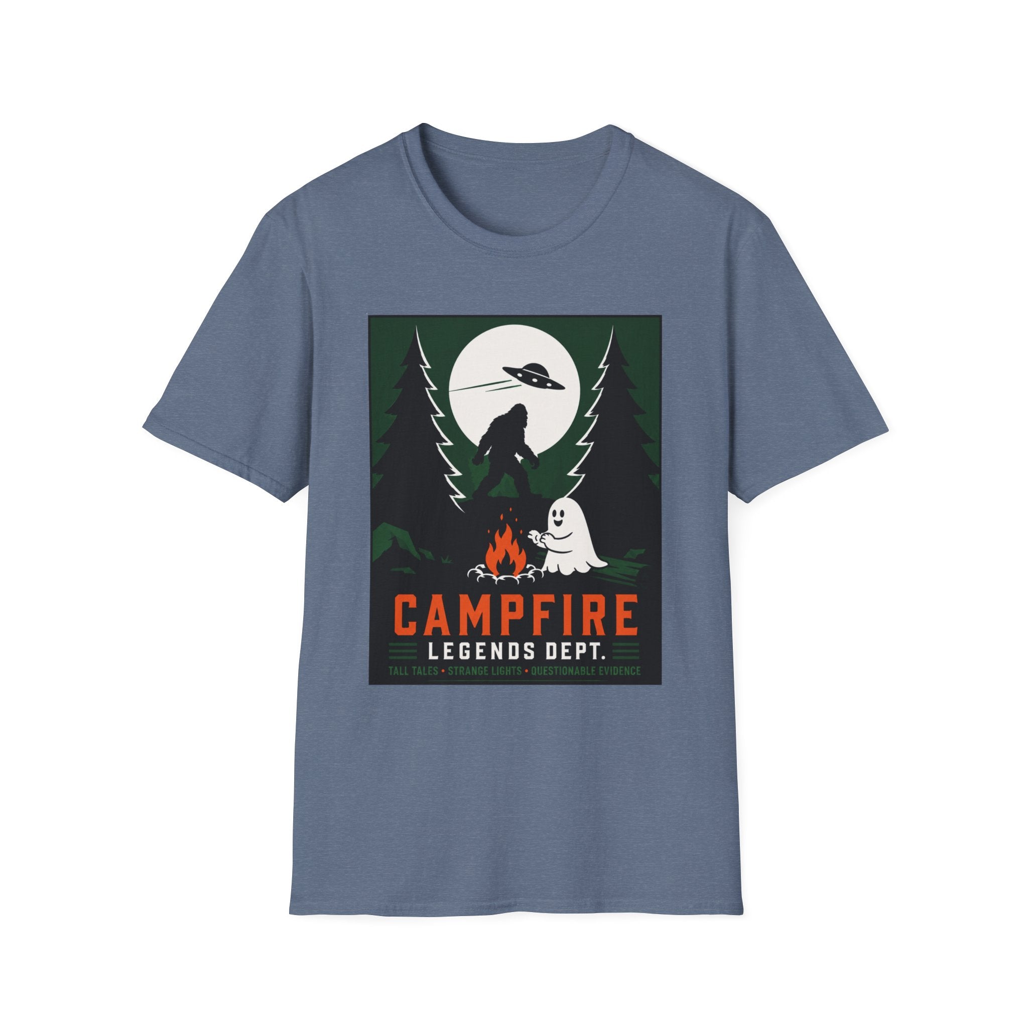 Campfire Legends T-Shirt — Bigfoot, UFO & Ghost Outdoor Adventure Tee