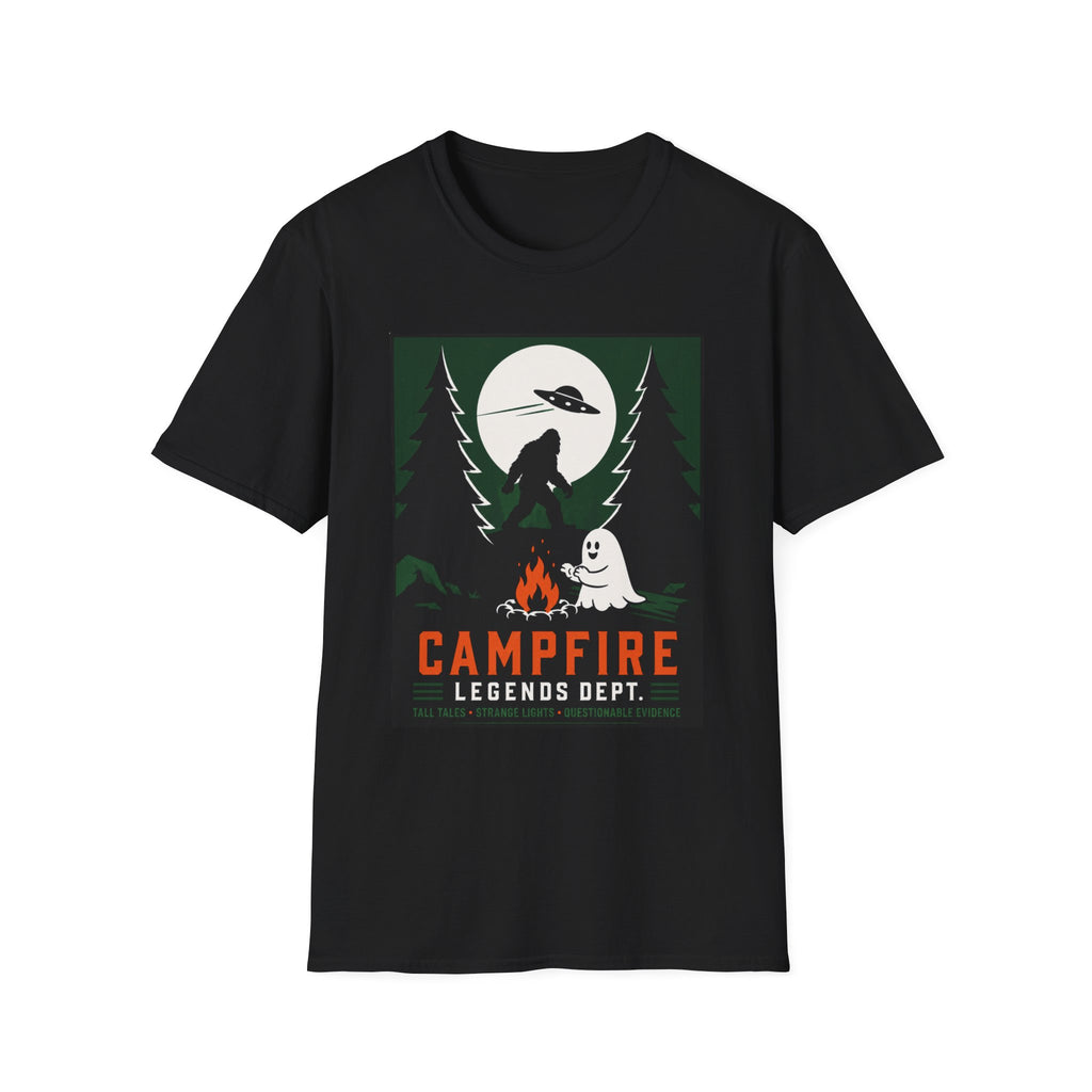 Campfire Legends T-Shirt — Bigfoot, UFO & Ghost Outdoor Adventure Tee
