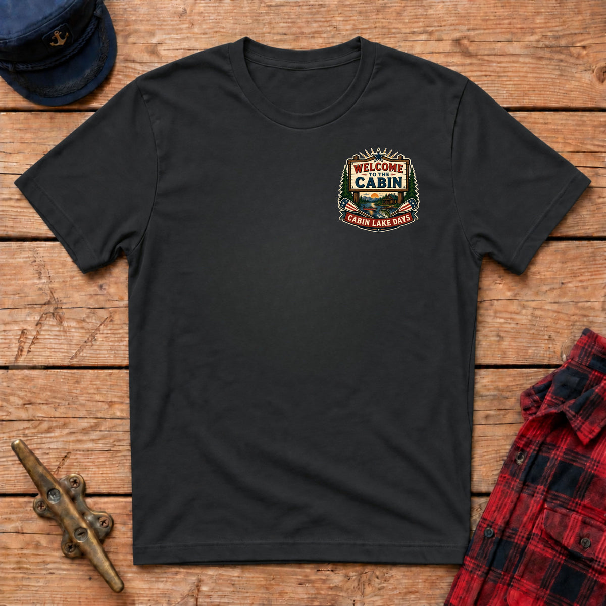 Welcome to the Cabin Graphic Badge Tee