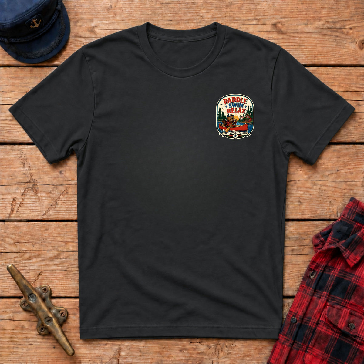 Paddle, Swim & Relax Graphic Badge Tee