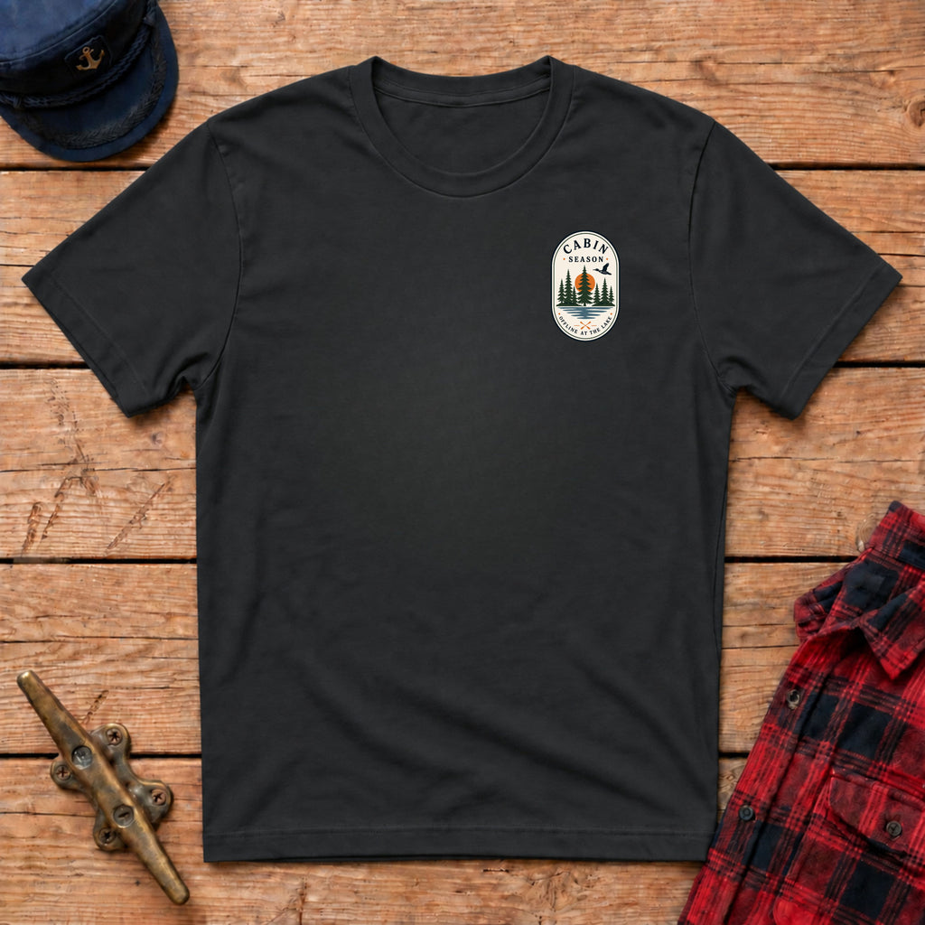 Cabin Season Offline at the Cabin Graphic Badge Tee