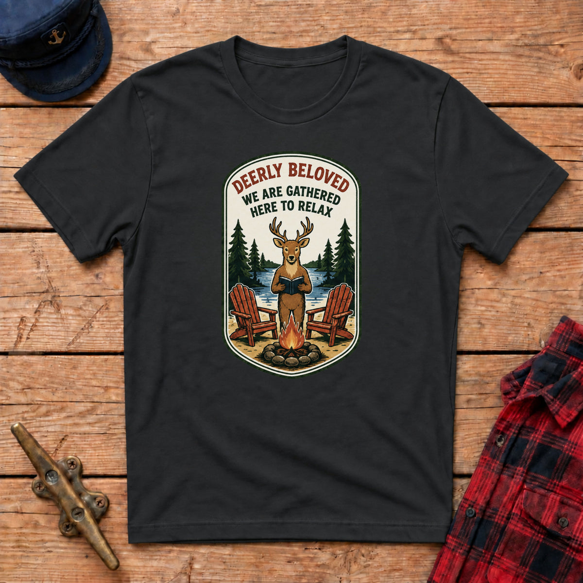 Deerly Beloved We Are Gathered Here to Relax Graphic Tee