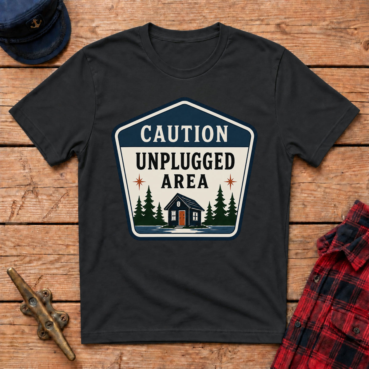 Caution Unplugged Area Graphic Tee