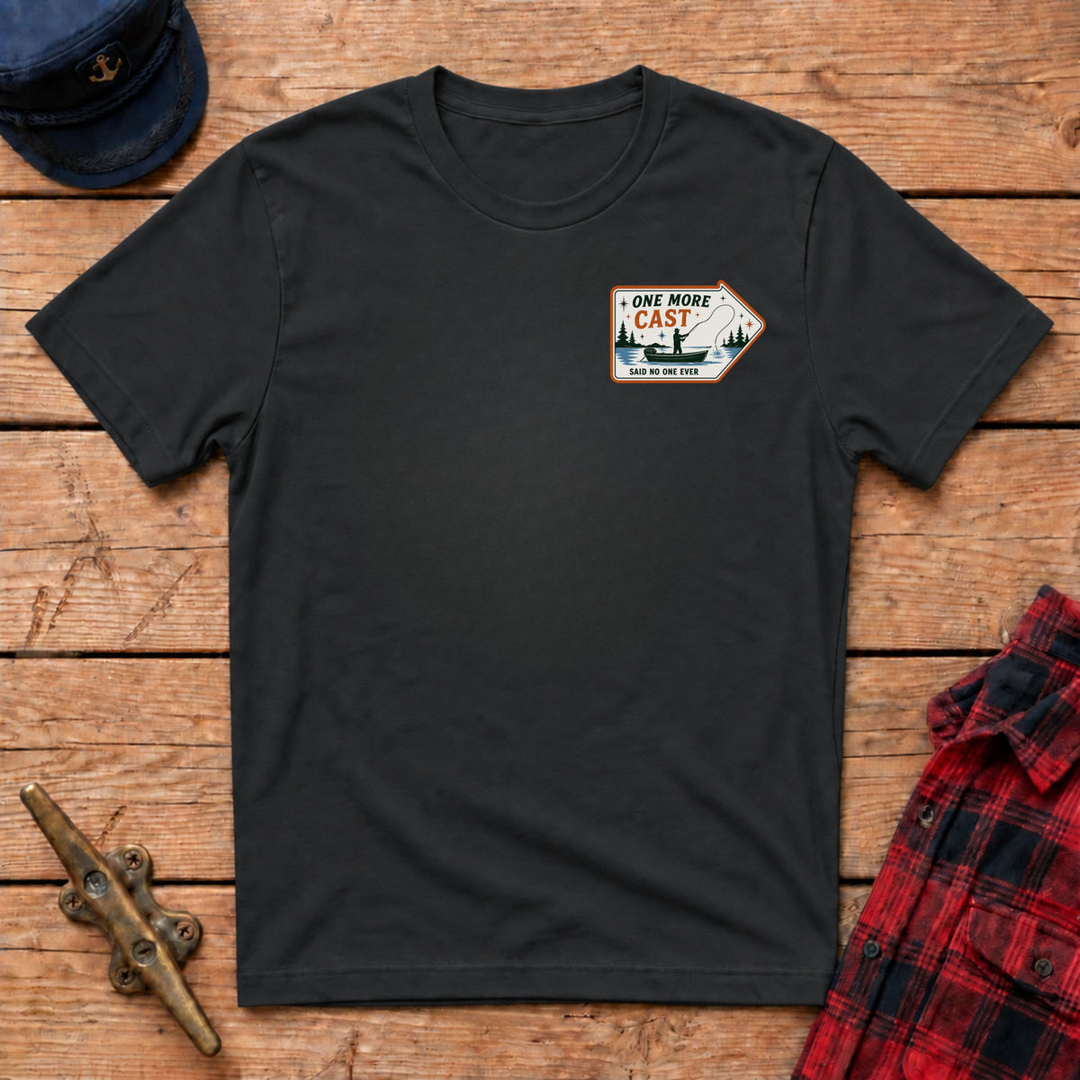 One More Cast Graphic Badge Tee