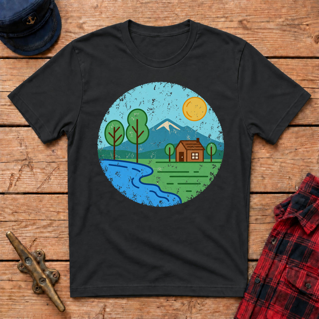Retro Distressed Cabin Graphic Tee