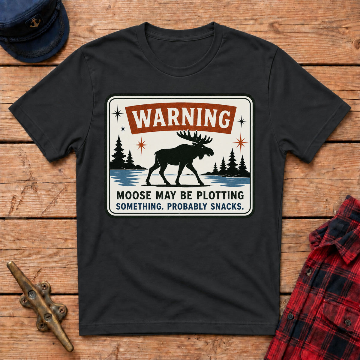 Warning Moose May Be Plotting Something Graphic Tee