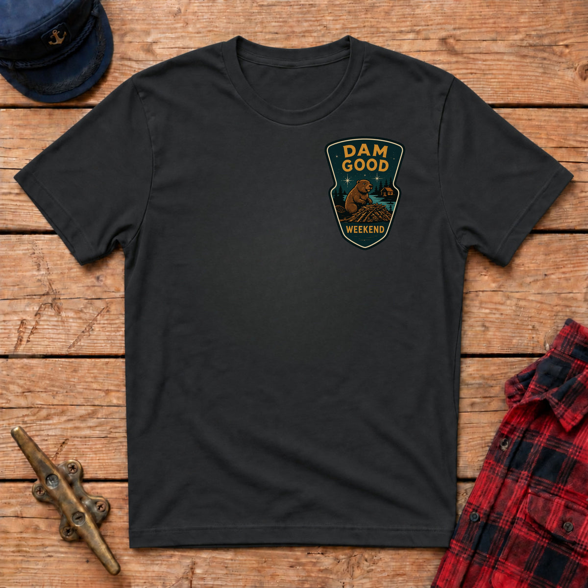 Dam Good Weekend Graphic Badge Tee