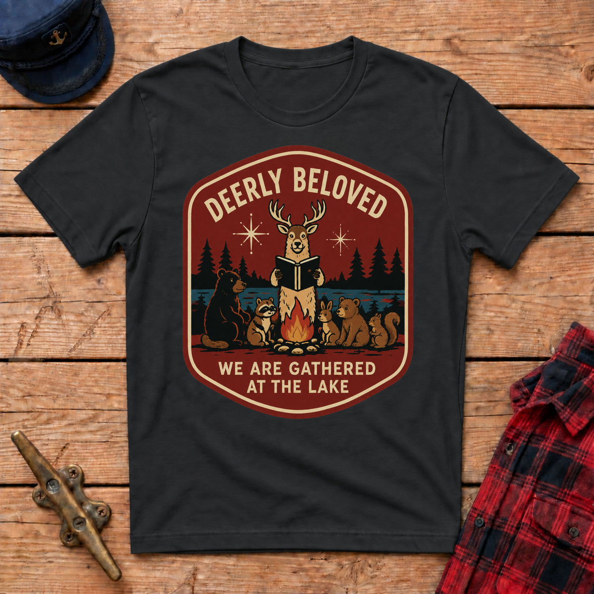 Deerly Beloved We Are Gathered at the Lake Graphic Tee