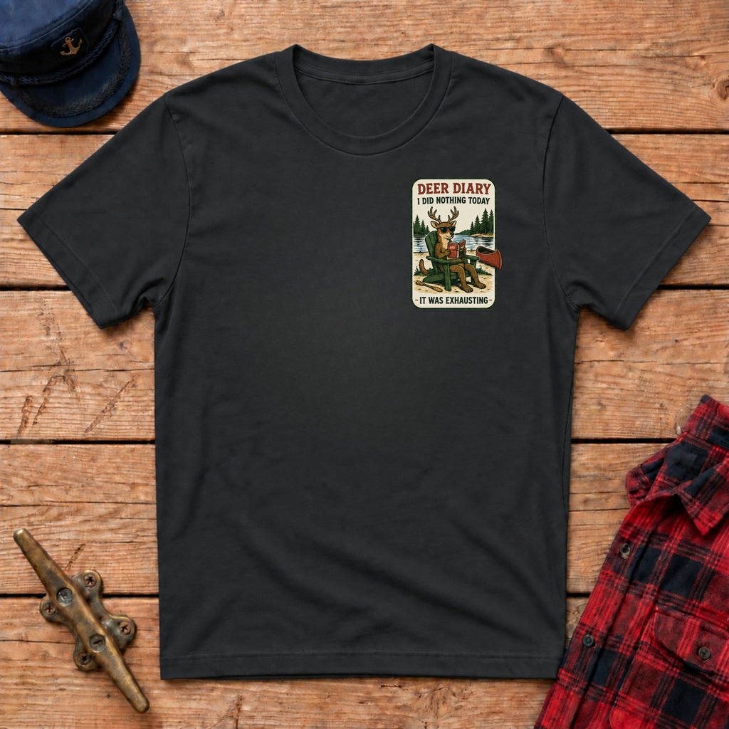 Deer Diary I Did Nothing Today Graphic Badge Tee