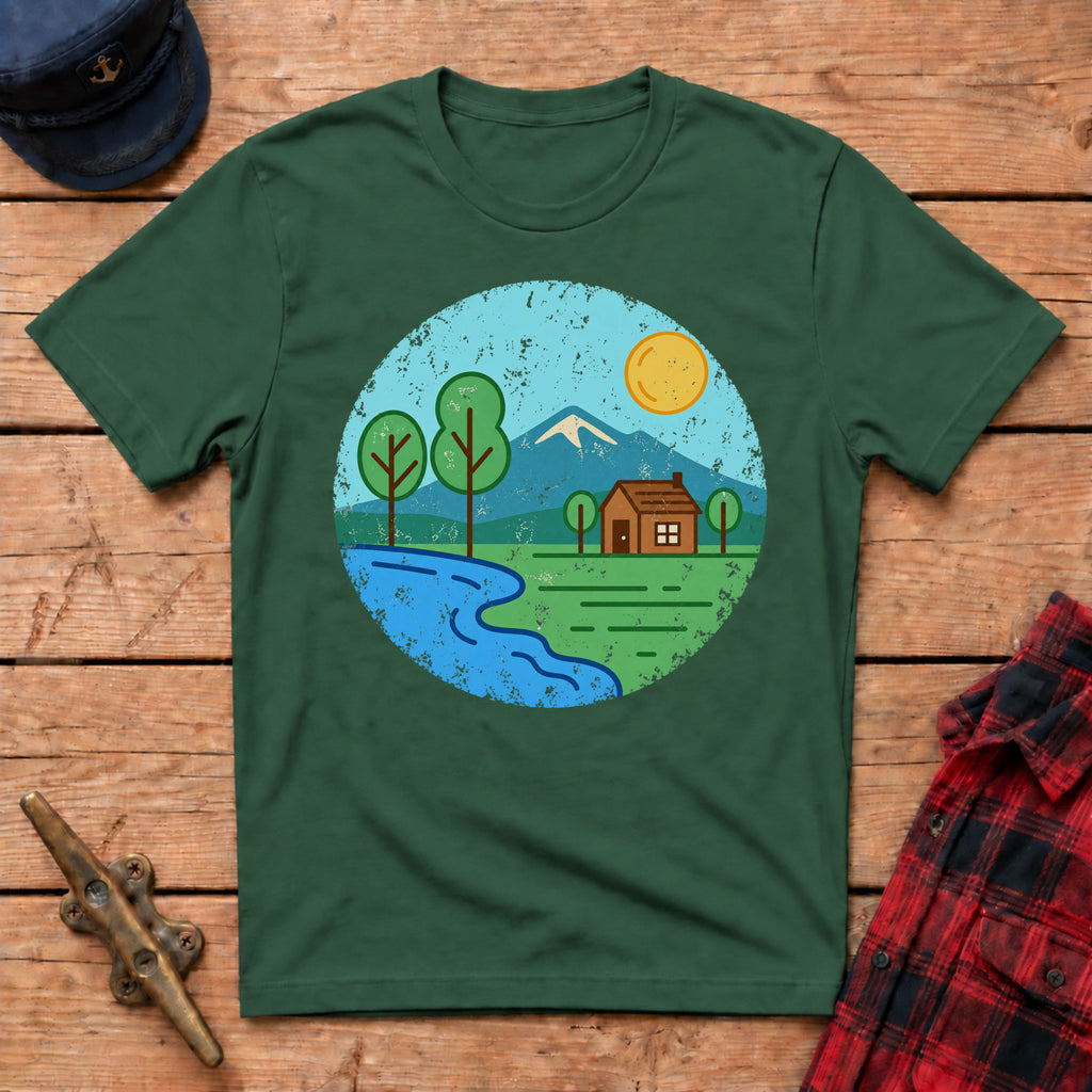 Retro Distressed Cabin Graphic Tee