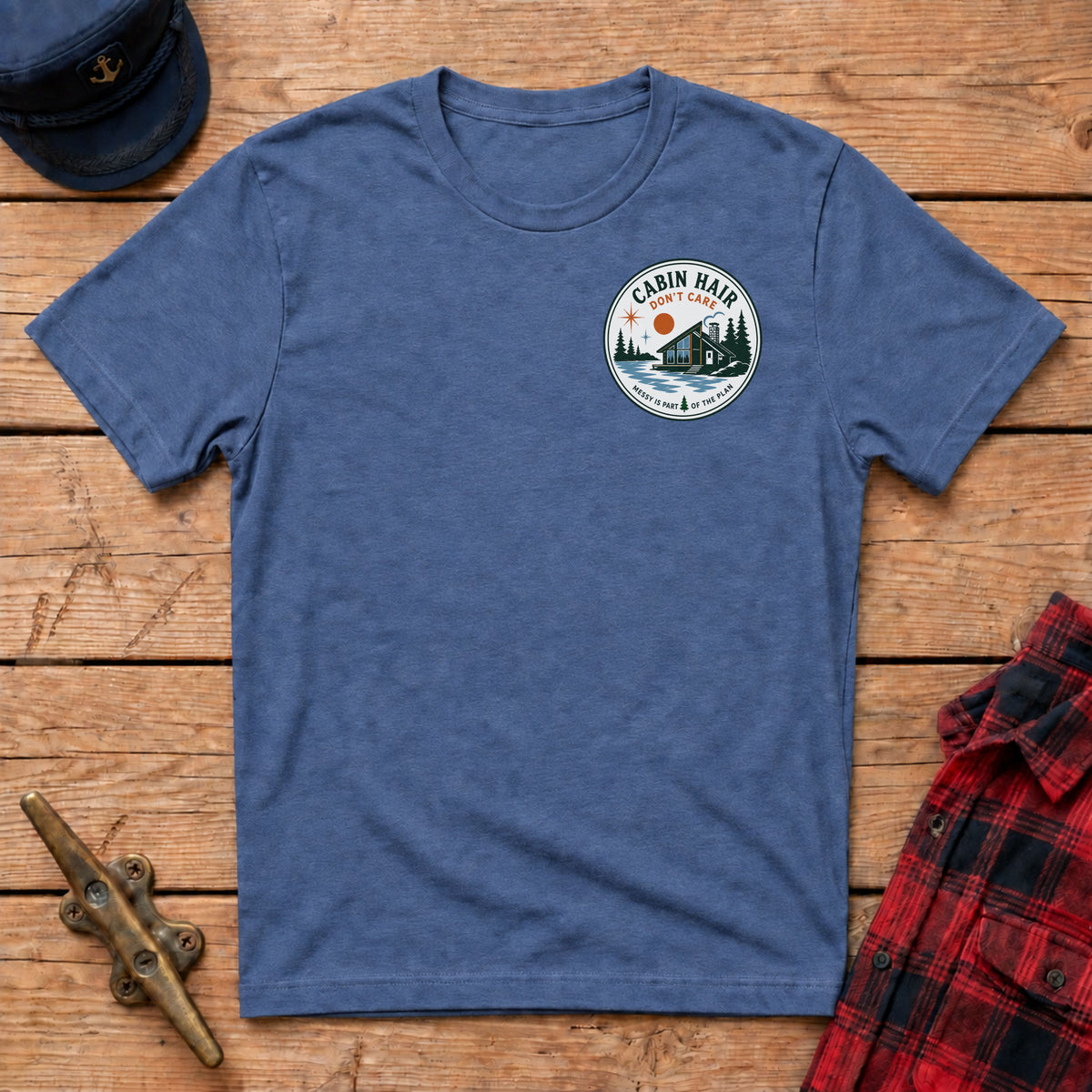 Cabin Hair Don't Care Graphic Badge Tee