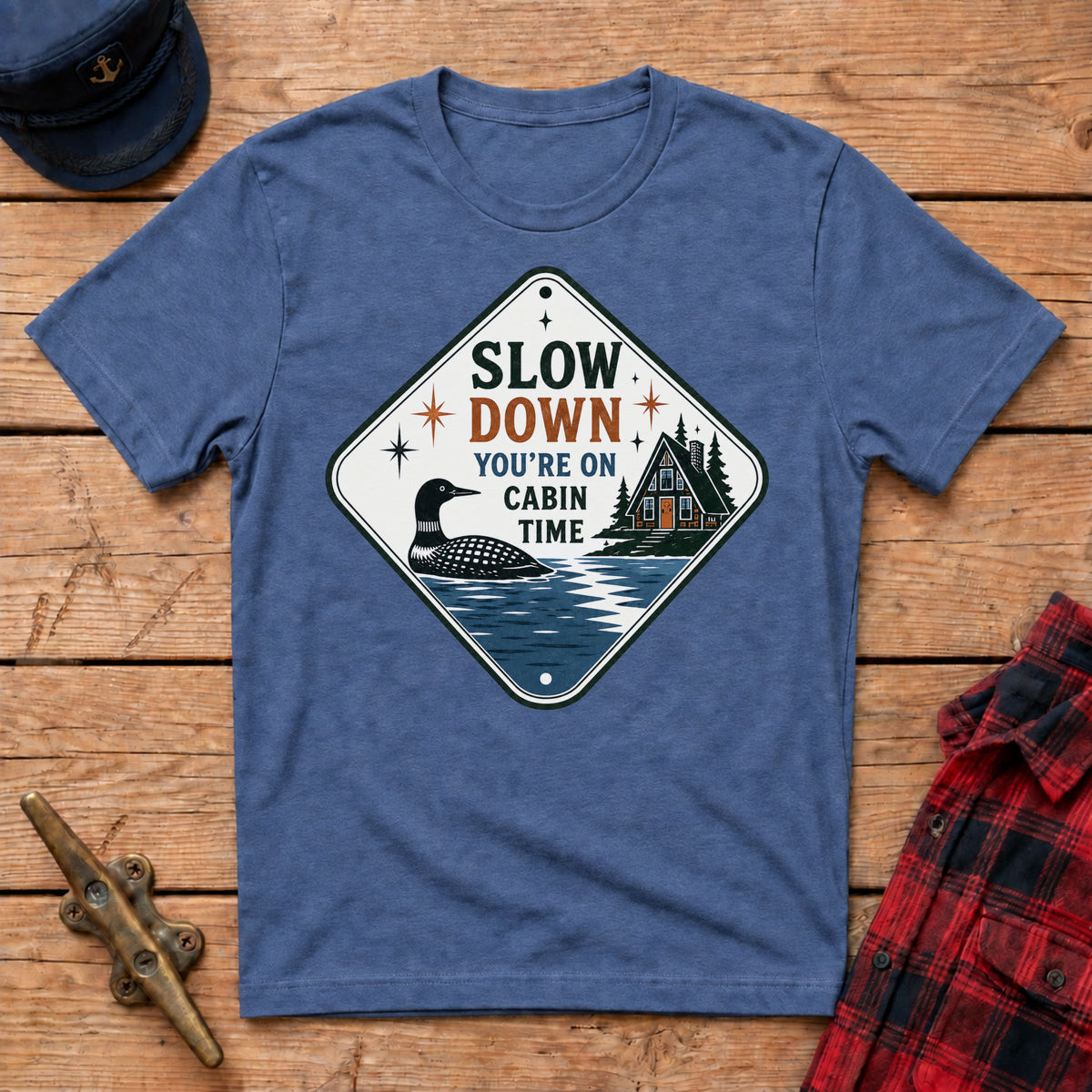 Slow Down You're On Cabin Time Graphic Tee