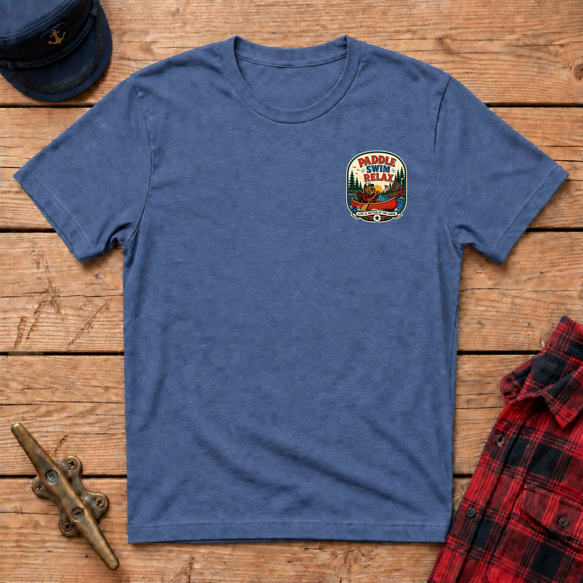 Paddle, Swim & Relax Graphic Badge Tee
