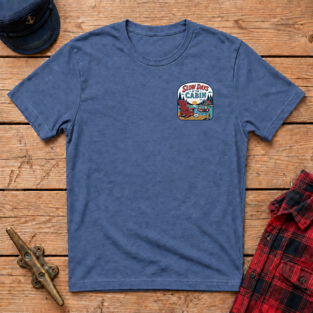 Slow Days at the Cabin Graphic Badge Tee