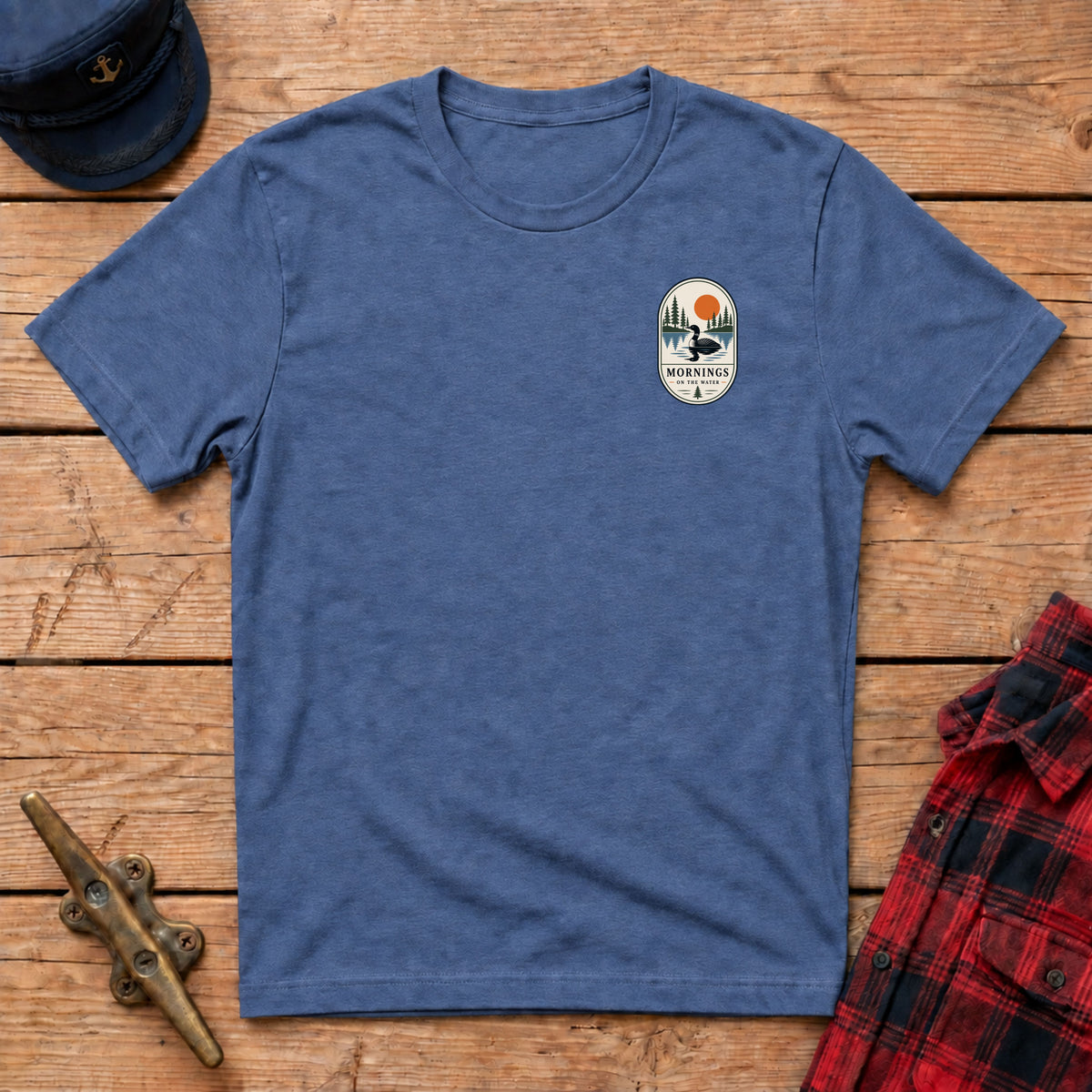 Mornings on the Water Graphic Badge Tee