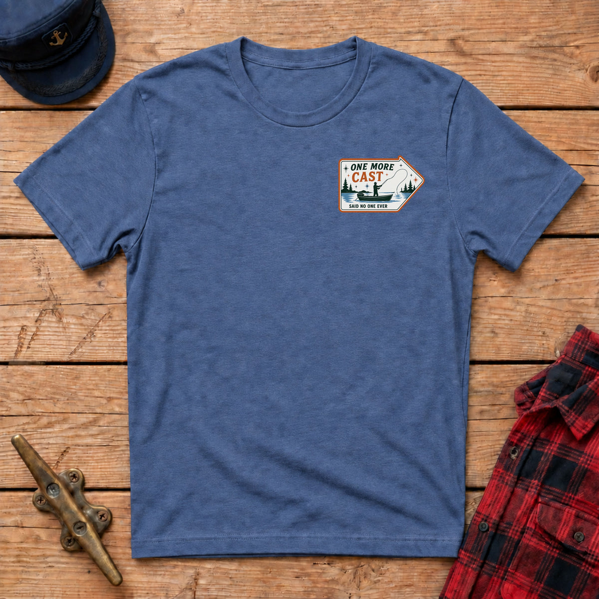 One More Cast Graphic Badge Tee