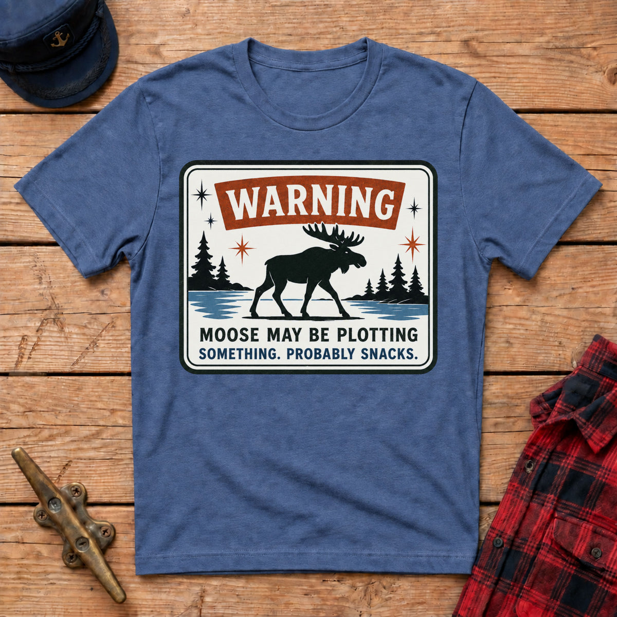 Warning Moose May Be Plotting Something Graphic Tee