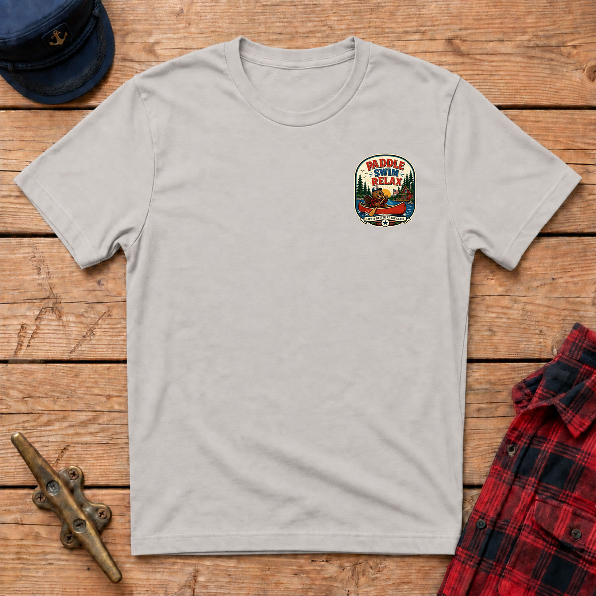 Paddle, Swim & Relax Graphic Badge Tee