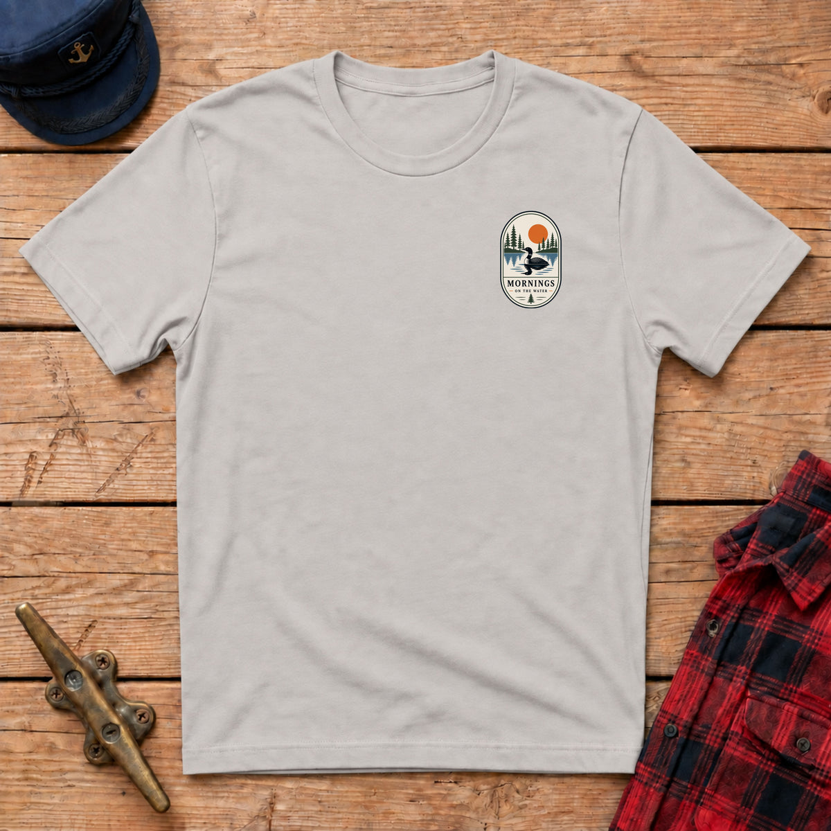 Mornings on the Water Graphic Badge Tee