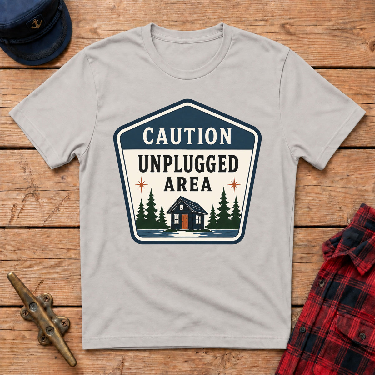 Caution Unplugged Area Graphic Tee