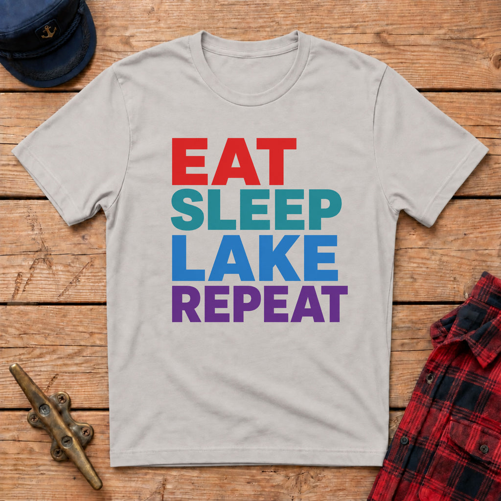 Eat Sleep Lake Repeat Graphic Tee