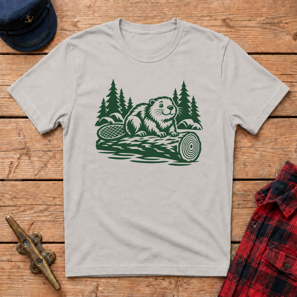 Beaver and Log Graphic Tee