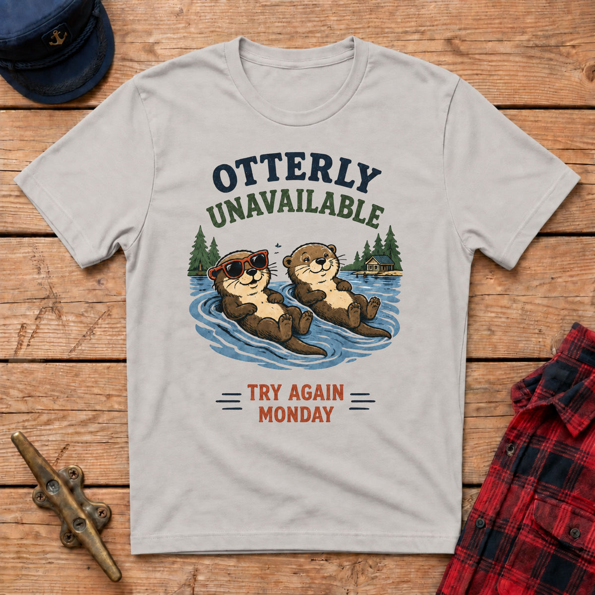 Otterly Unavailable Try Again Monday Graphic Tee
