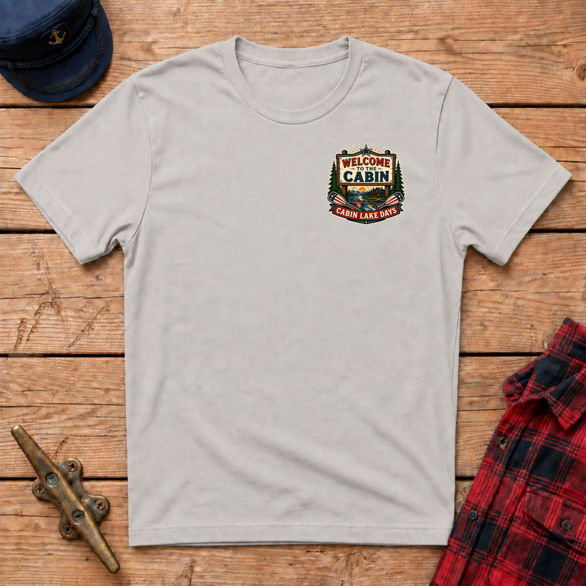 Welcome to the Cabin Graphic Badge Tee