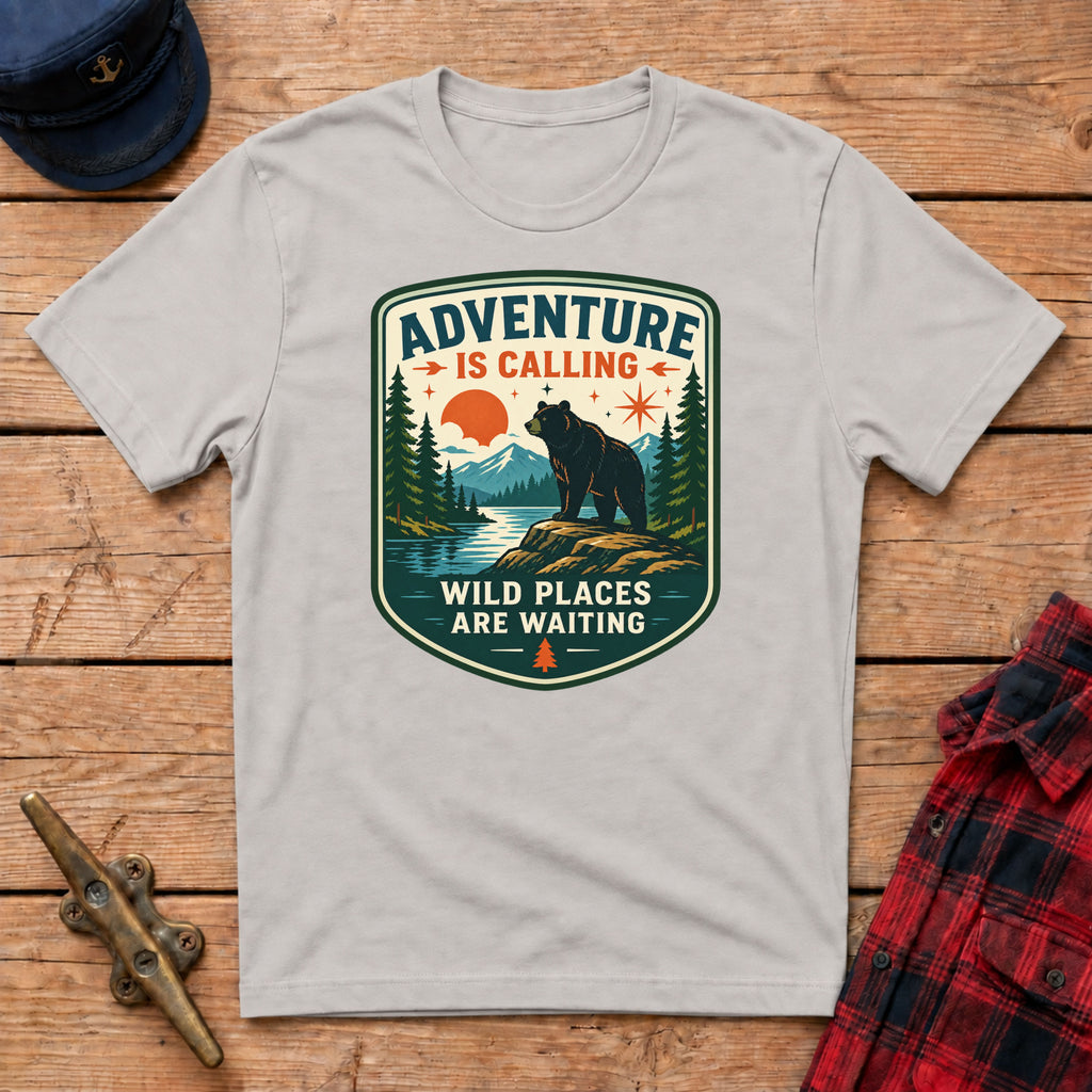 Adventure Is Calling Wild Places Are Waiting Graphic Tee