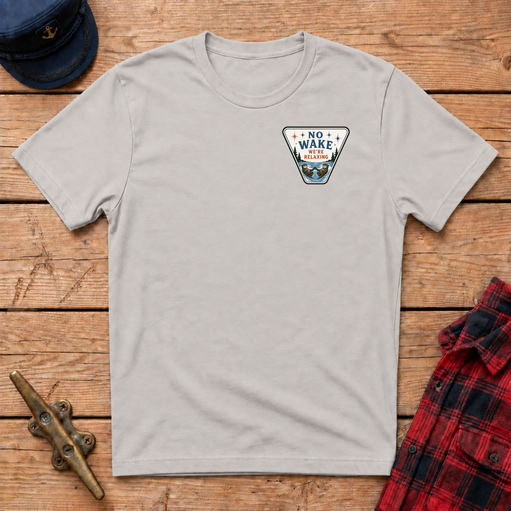 No Wake We're Relaxing Graphic Badge Tee