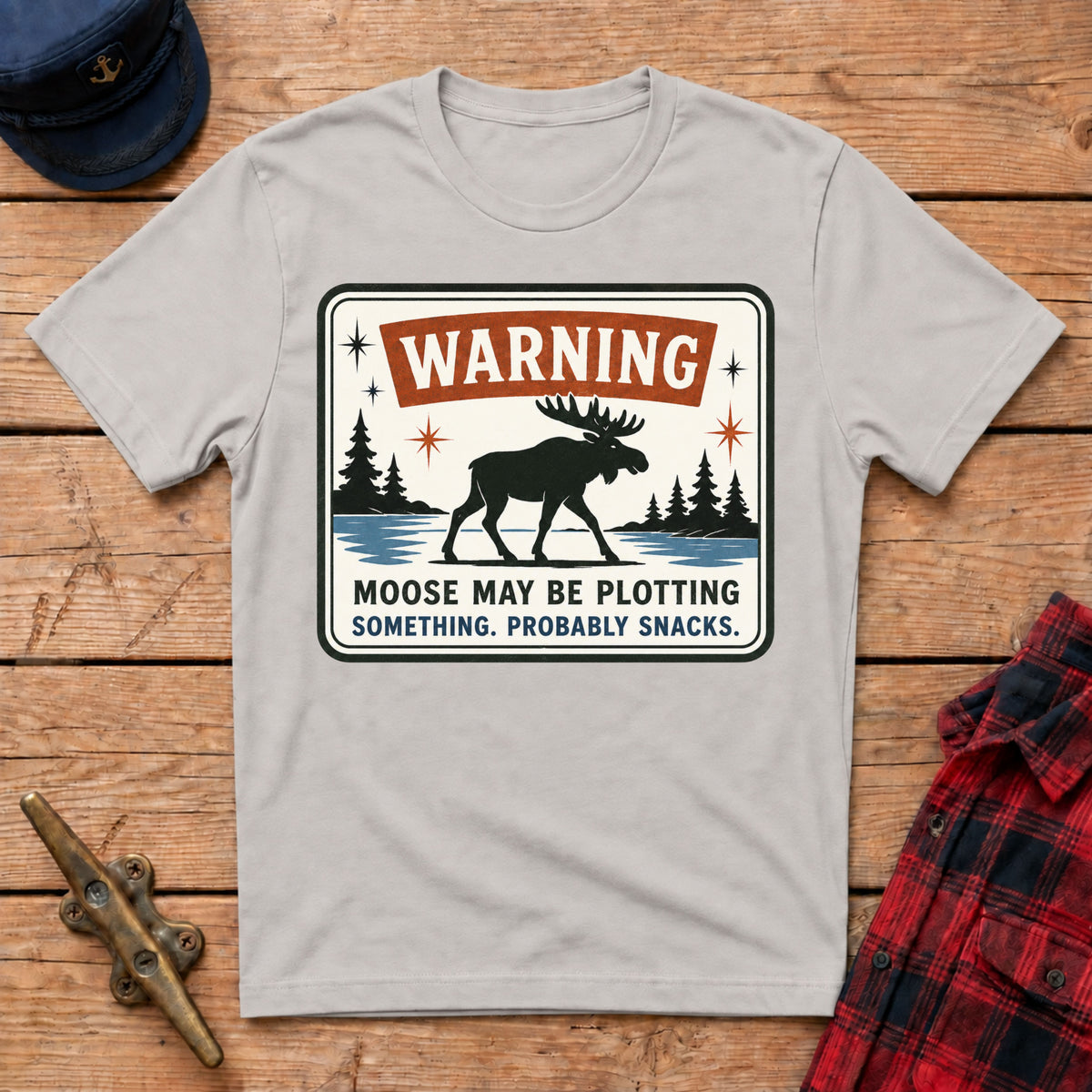 Warning Moose May Be Plotting Something Graphic Tee