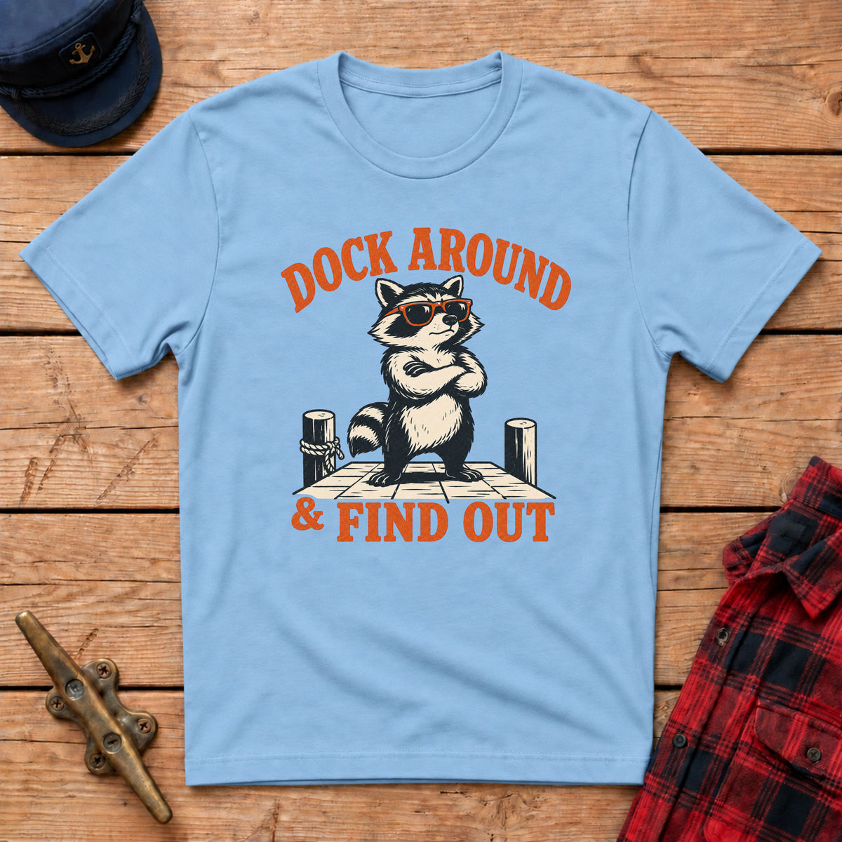 Dock Around & Find Out Raccoon Graphic Tee