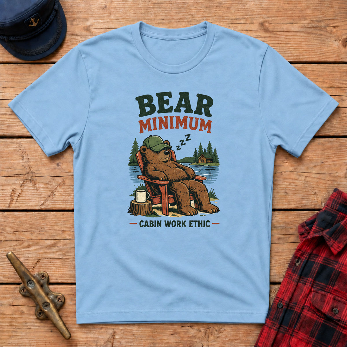 Bear Minimum Cabin Work Ethic Graphic Tee