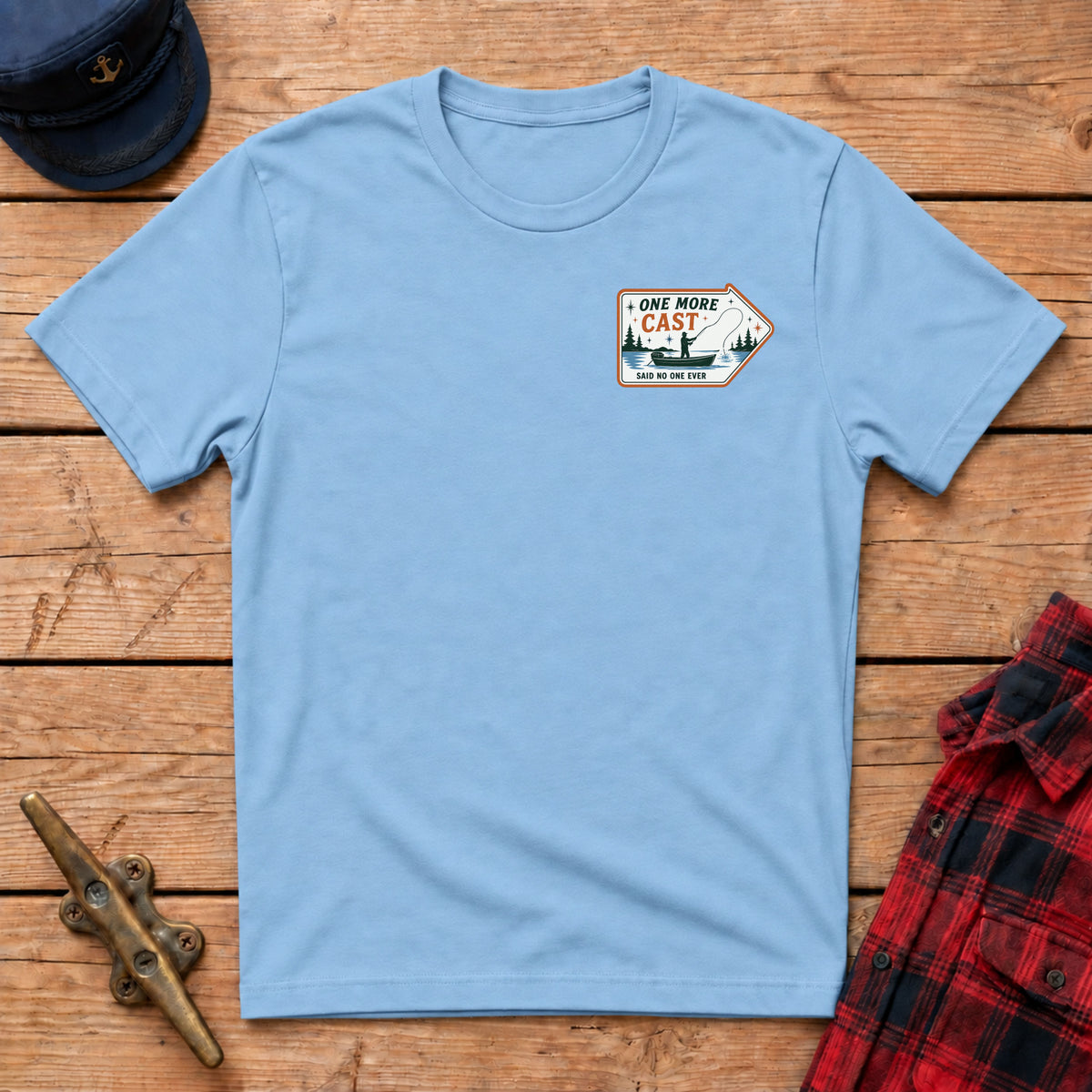One More Cast Graphic Badge Tee