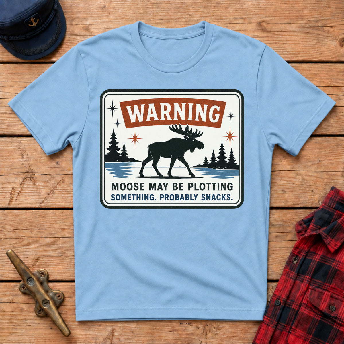 Warning Moose May Be Plotting Something Graphic Tee