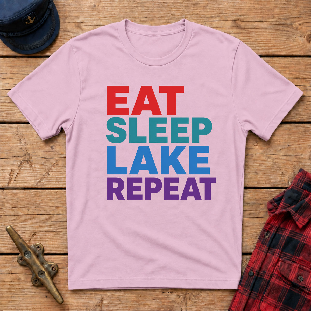Eat Sleep Lake Repeat Graphic Tee