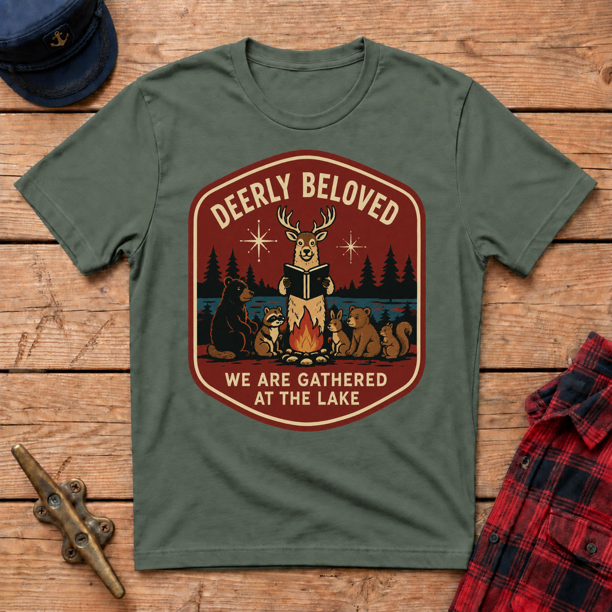 Deerly Beloved We Are Gathered at the Lake Graphic Tee