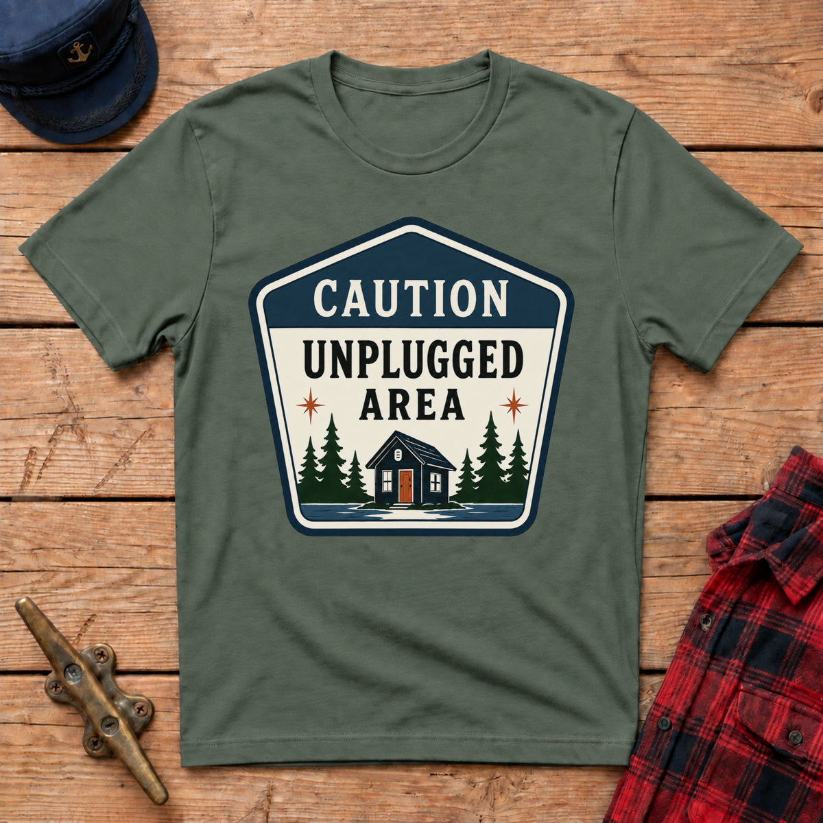 Caution Unplugged Area Graphic Tee