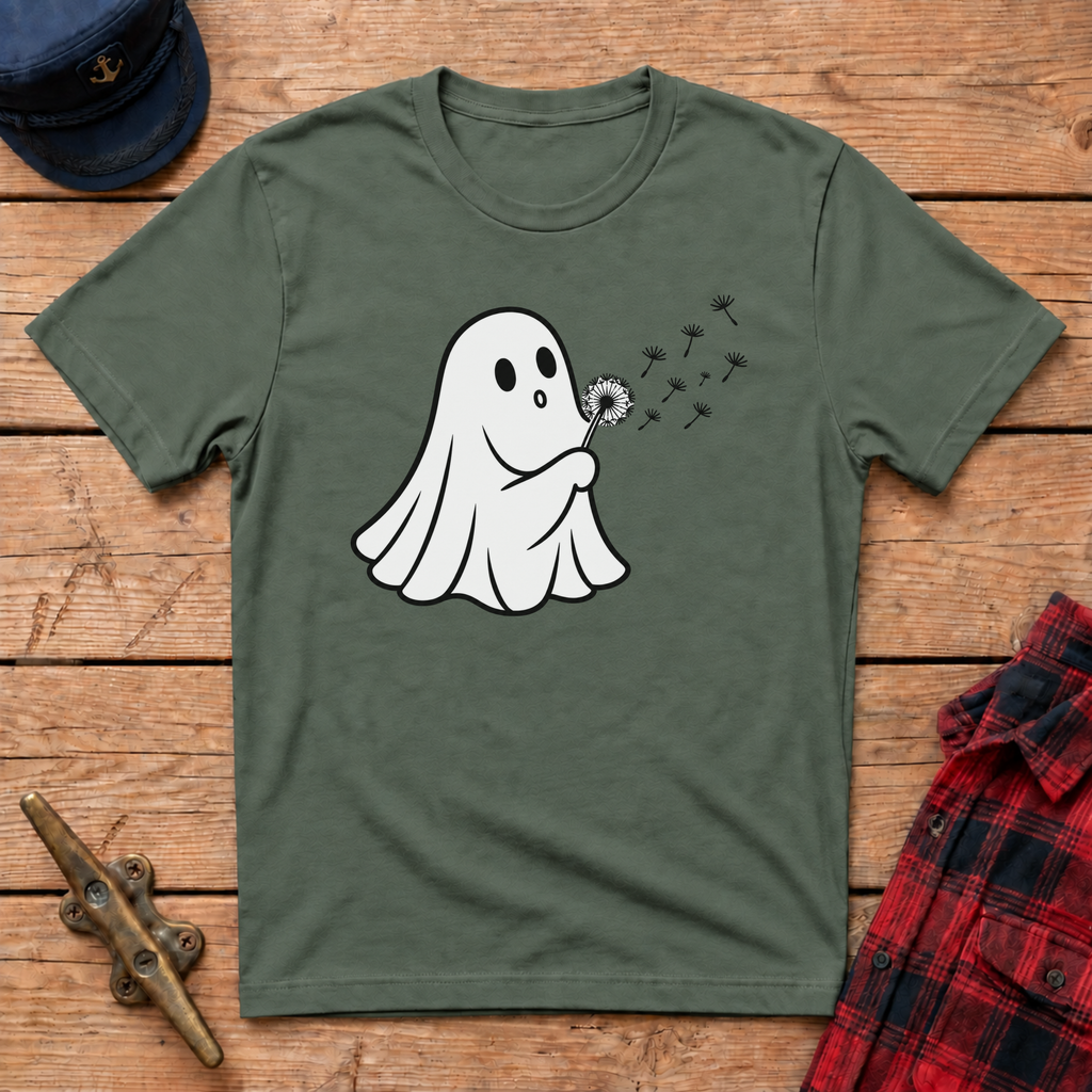 Ghost Blowing Dandelion Graphic Tee