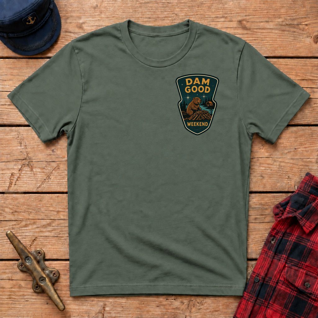 Dam Good Weekend Graphic Badge Tee